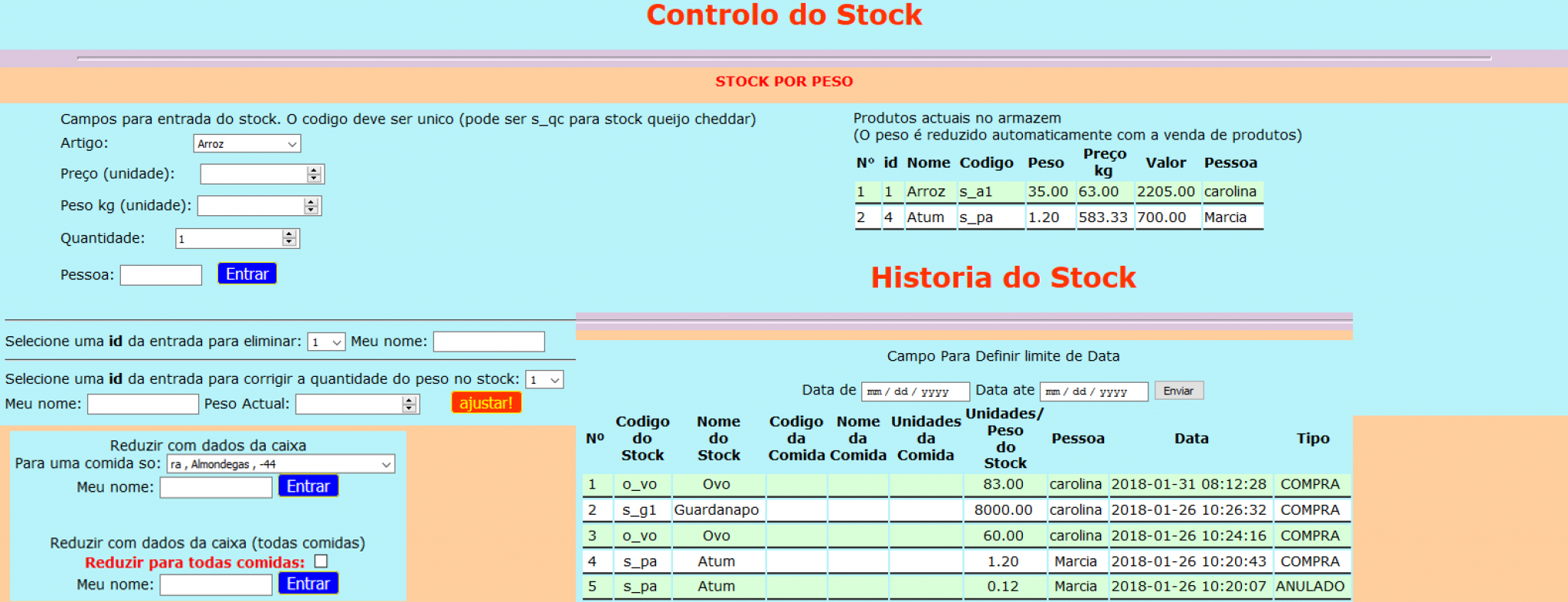 Controle de Stock